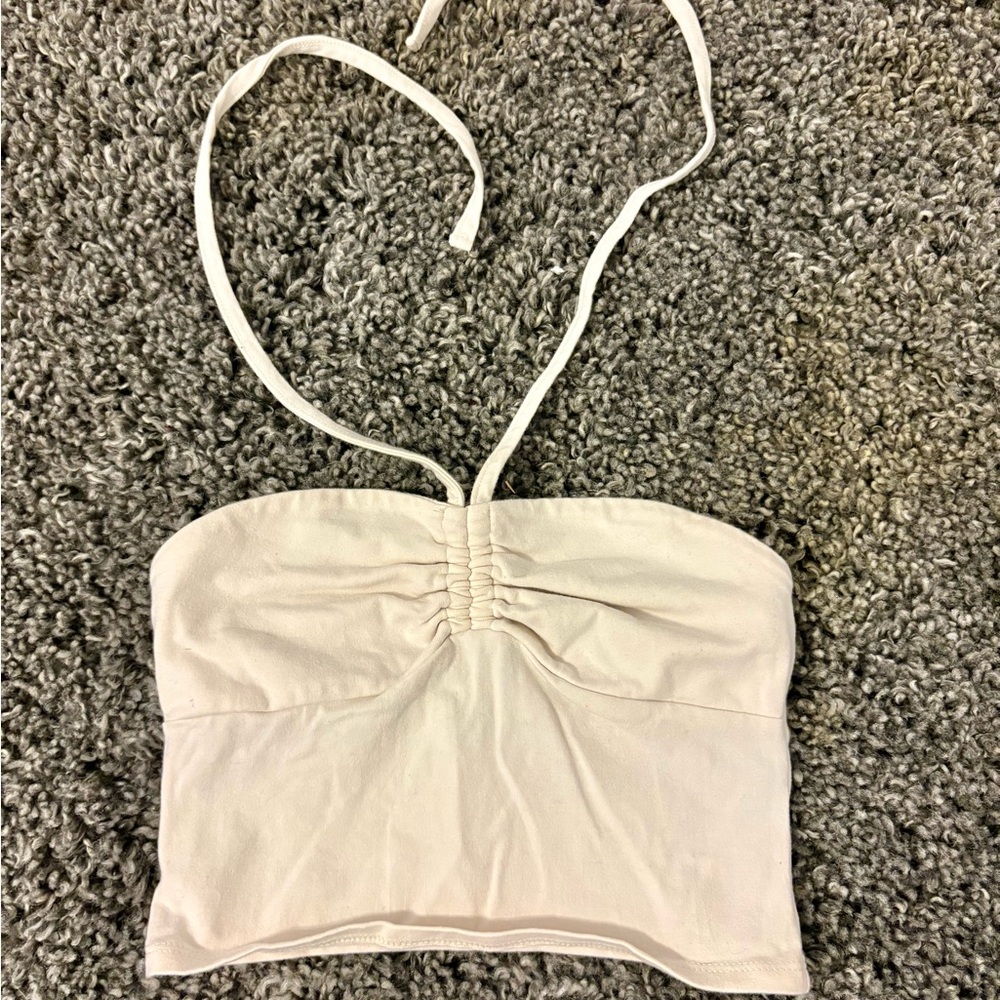 Elegant Cream Halter Top